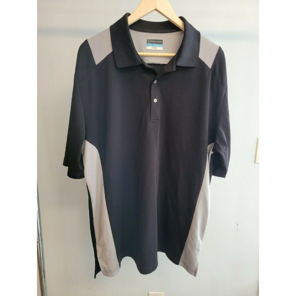 PGA Tour Airflux Polo Shirt XLT (XLT) Gray & Black
